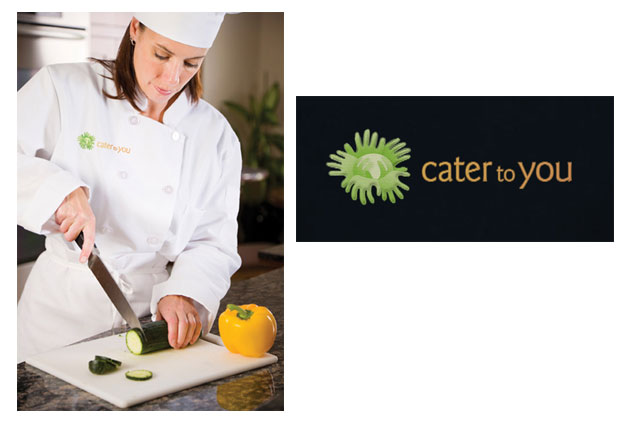 Chefs coats and logo design for Cater to You, a healthy foods caterer for private schools in NYC