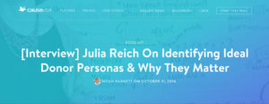 [Interview] Julia Reich On Identifying Ideal Donor Personas & Why They Matter
