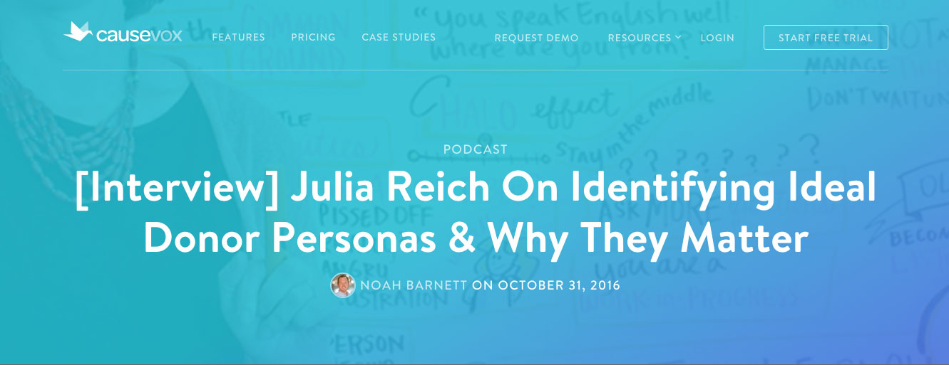 [Interview] Julia Reich On Identifying Ideal Donor Personas & Why They Matter