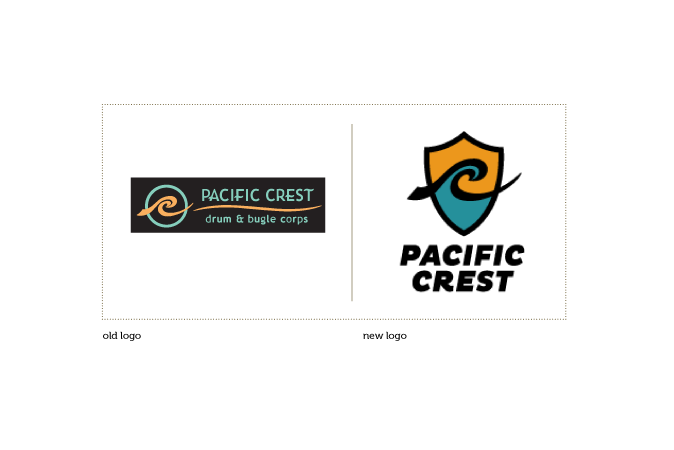 Pacific Crest before and after logo re-design