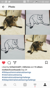 30-day minimalist cat drawing challenge