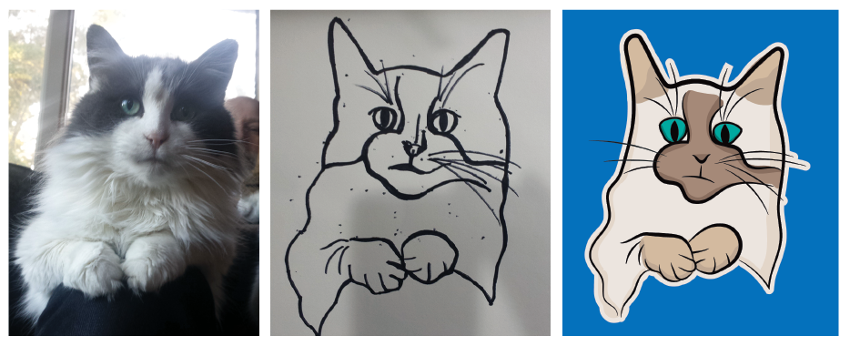digital cat drawing