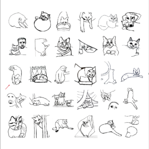 30-day minimalist cat drawing challenge all 30 cats