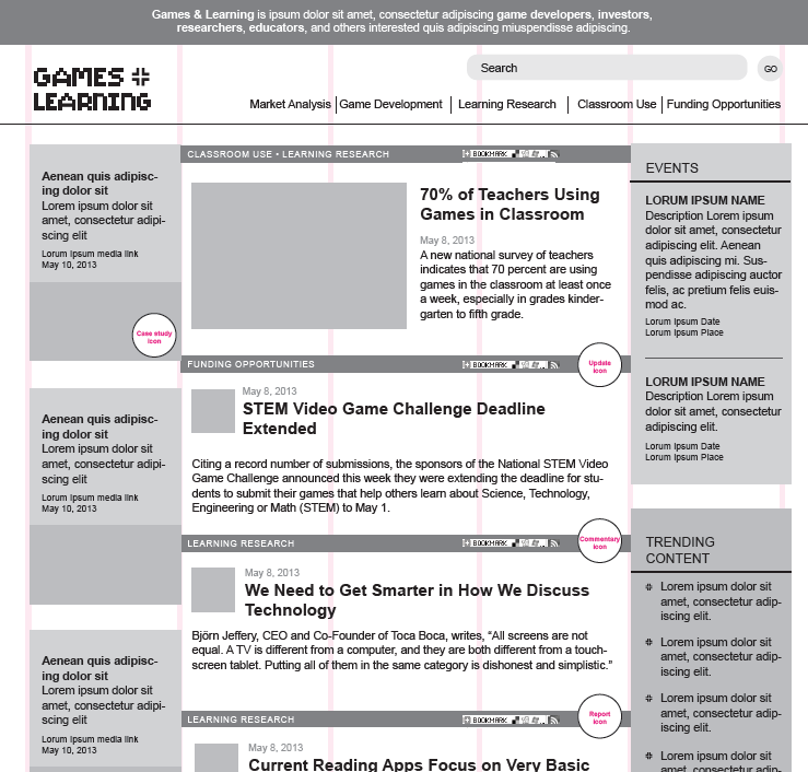 grid in a wireframe