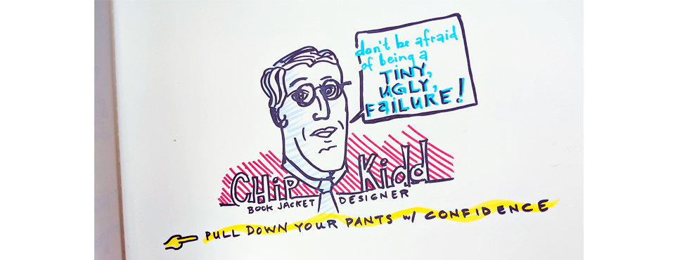 HOW Design Live 2019 Chip Kidd sketchnotes by Julia Reich