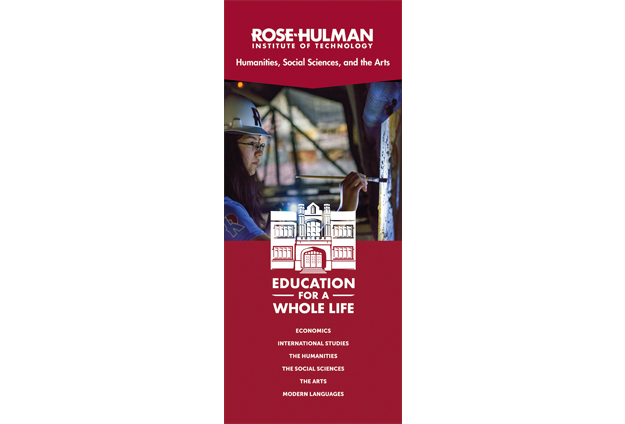 Retractable banner design for the Dept of Humanities, Social Sciences, and the Arts at Rose-Hulman Institute of Technology
