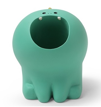 green dinosaur pencil holder