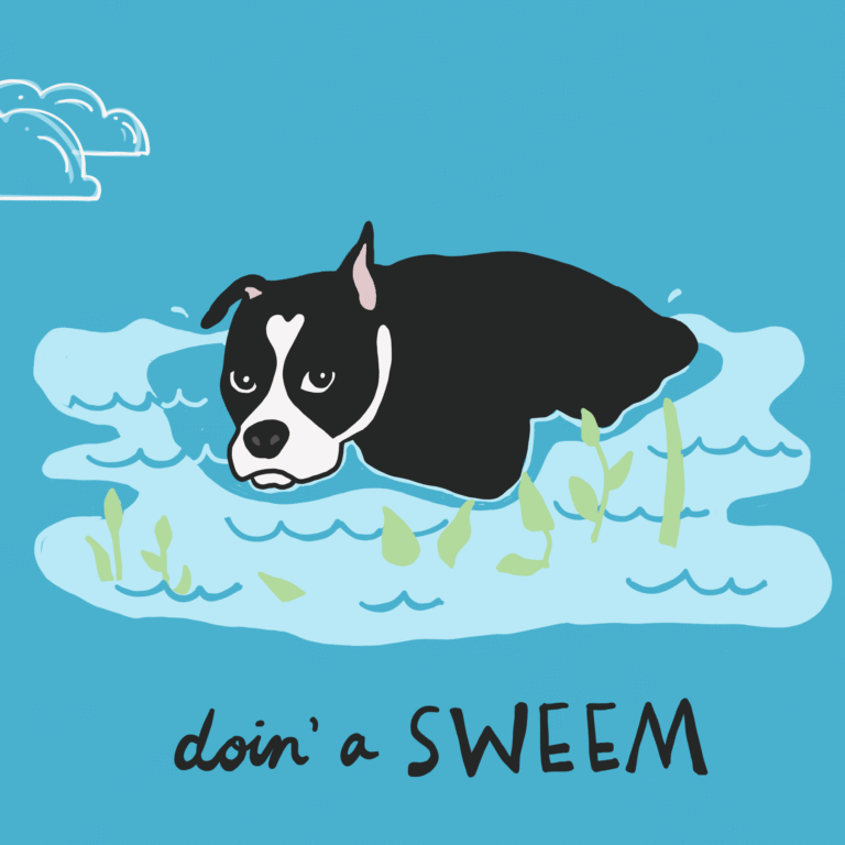 Doggo Lingo doin a sweem animated GIF