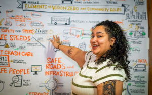 Visual note-taking at Vision Zero traffic safety training in Indiana